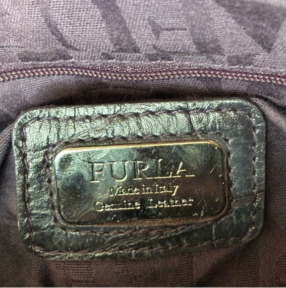 Furla eggplant Croc-Embossed Clutch - Picture 10 of 11